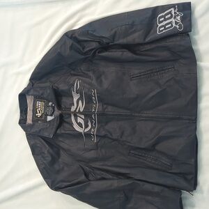 Nascar Chase Authentics Dale Earnhardt Jr Black Leather Bomber Jacket